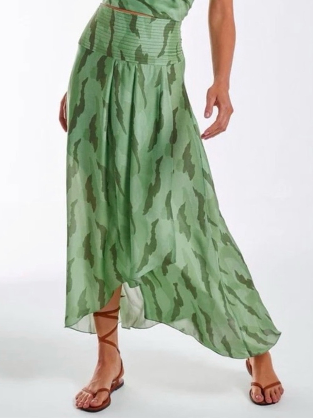 Vix Paula Hermanny Bia Silk Blend Long Maxi Skirt